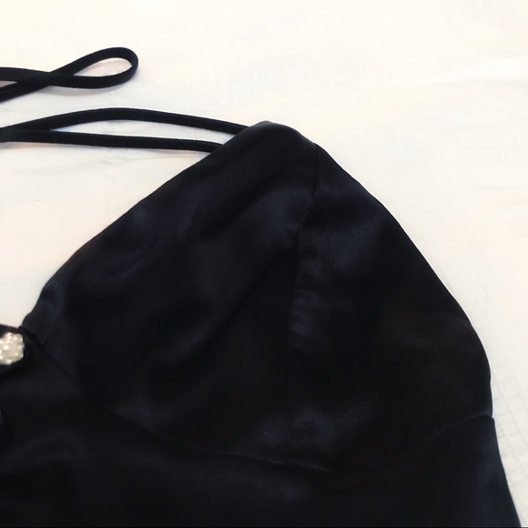 ZARA BLACK CROP TOP WITH PEARLED BUTTON - BUSTIER - SMALL - BRAND NEW WITH TAG - Picture 14 of 16